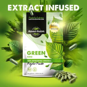 Extract Infused Green Raiu Kratom Capsules