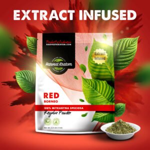 Extract Infused Red Borneo Kratom Powder